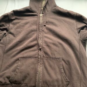 Brown oversized zip up hoodie